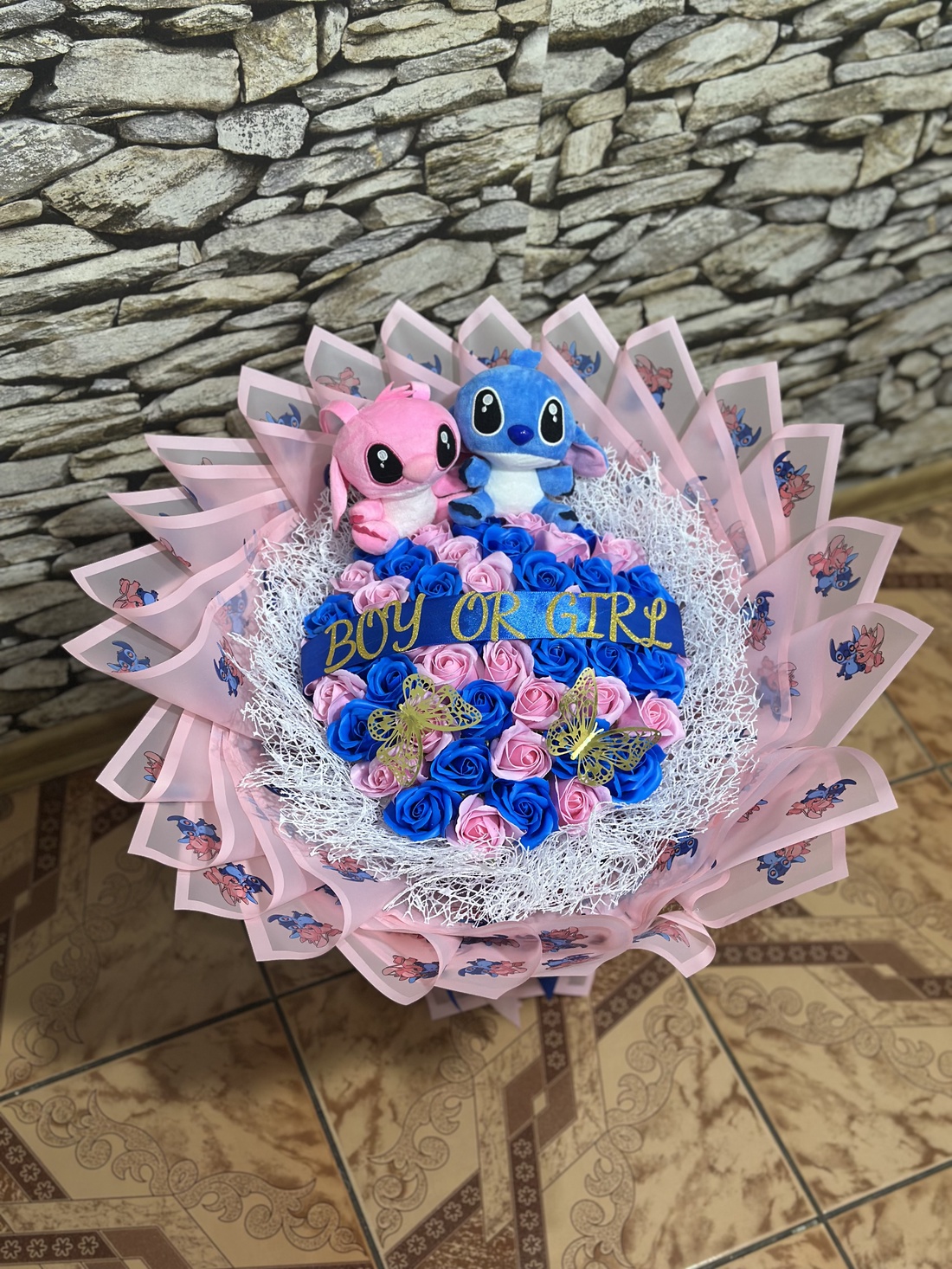 Buchet gender reveal - accessorii și unelte - accesorii decorative - alte accesorii - Artynos.ro