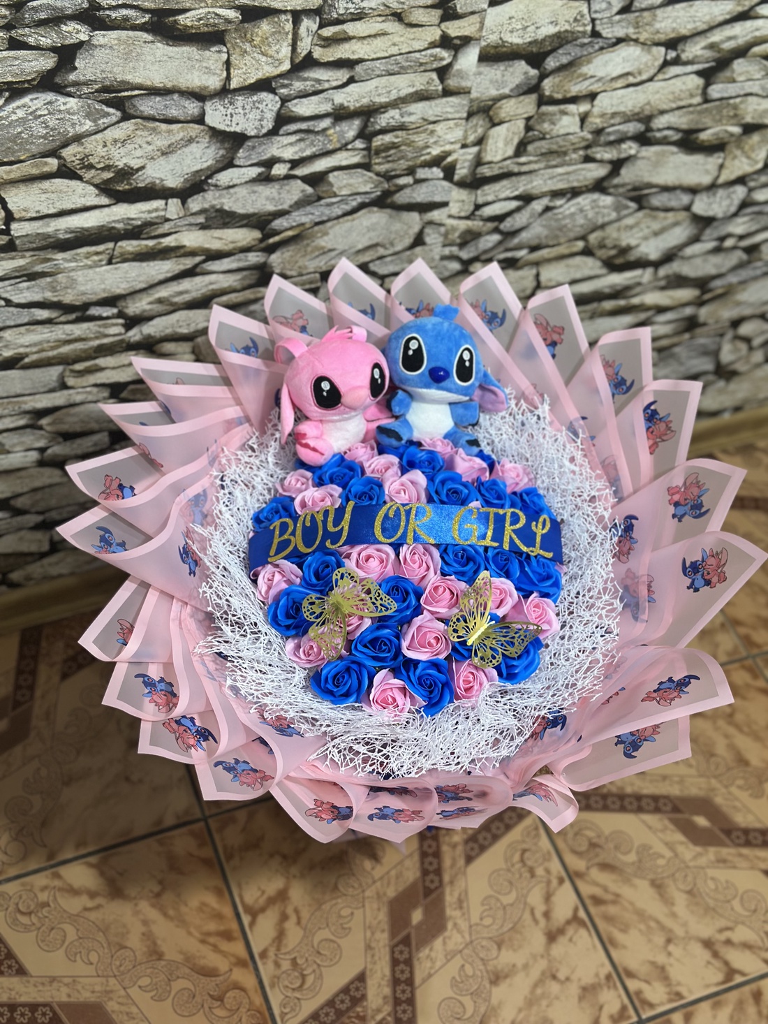 Buchet gender reveal - accessorii și unelte - accesorii decorative - alte accesorii - Artynos.ro