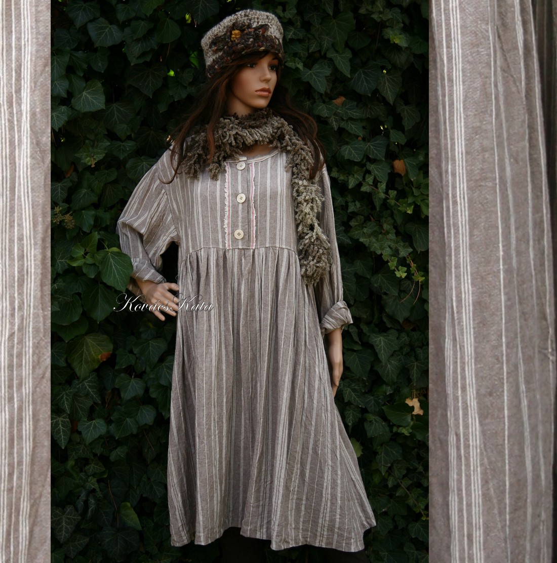 DORIS - lagenlook baby-doll ruha - îmbrăcăminte și modă - haine damă - rochie, dintr-o bucată - Artynos.ro