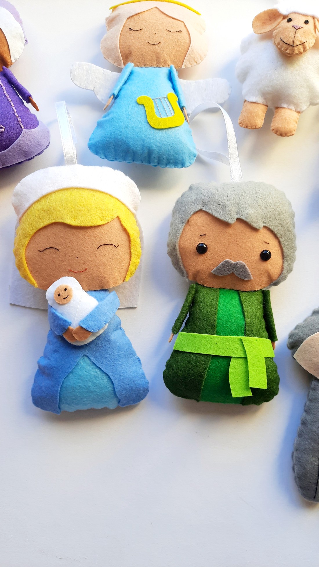 10 bucăți simțit ornament de Betleem - crăciun - decorațiuni de crăciun de casă - figurine pentru pomul de crăciun - Artynos.ro