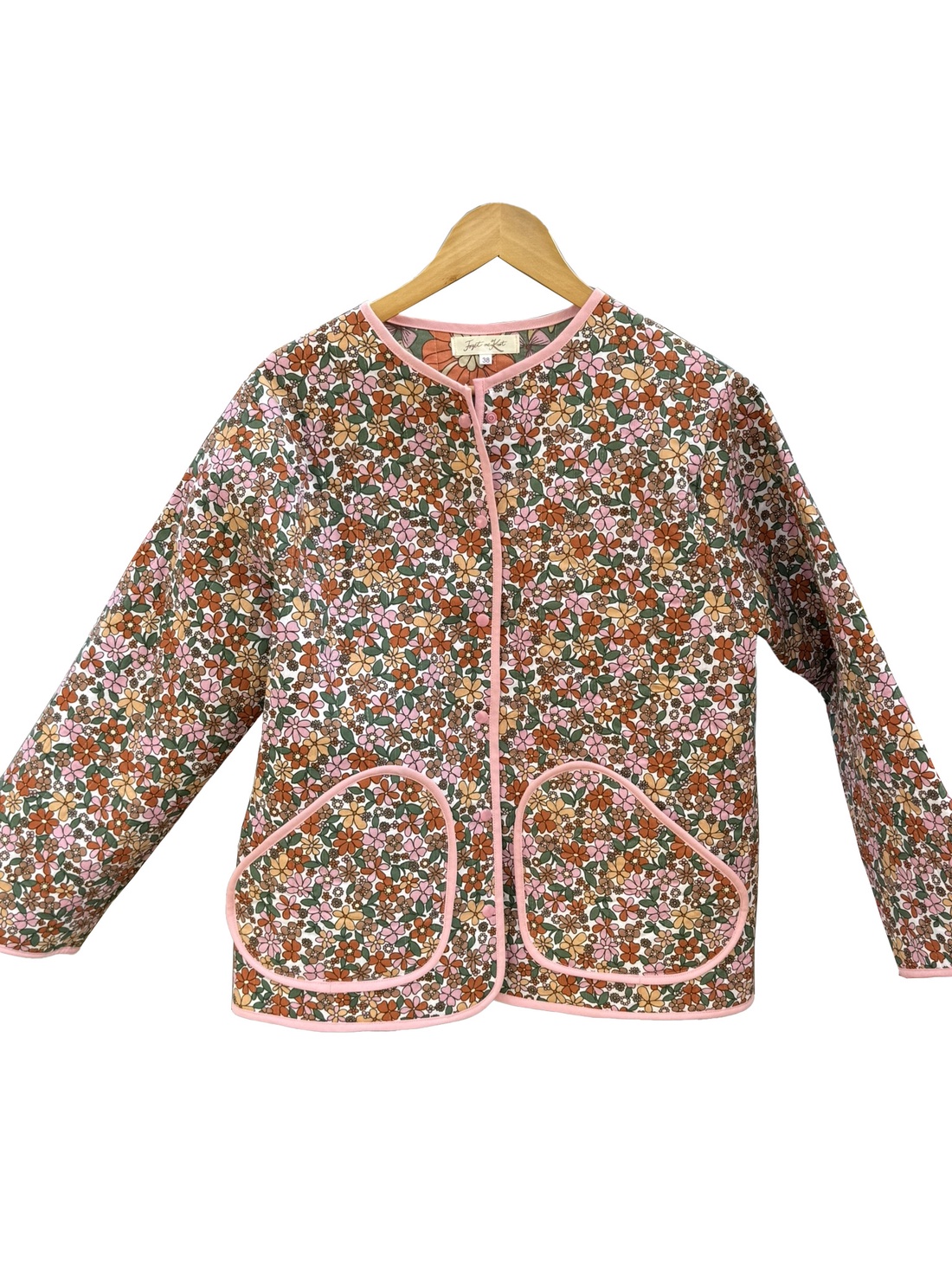 Geacă matlasată cu flori - multicolor roz - Mărimea 38 - îmbrăcăminte și modă - haine damă - paltoane damă - Artynos.ro