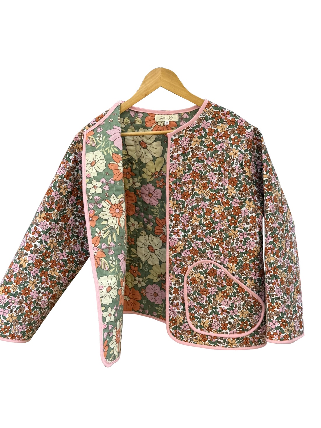 Geacă matlasată cu flori - multicolor roz - Mărimea 38 - îmbrăcăminte și modă - haine damă - paltoane damă - Artynos.ro