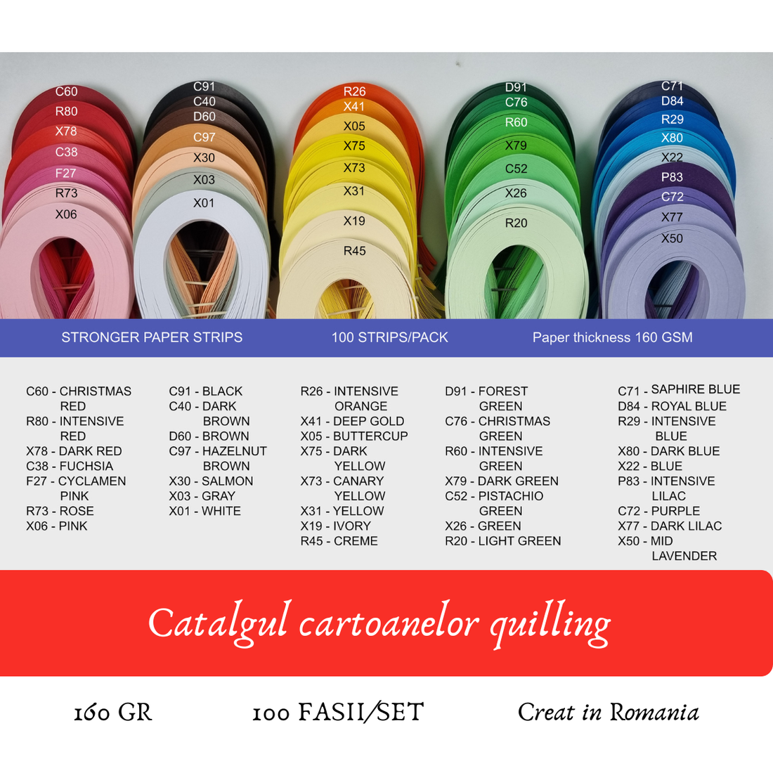 Buttercup 1 mm/3 mm/5 mm hartie quilling/carton quilling, pentru bijuterii, tablouri, decoratiuni Craciun, X74/X05 - accessorii și unelte - hârtie - alte hârtii - Artynos.ro