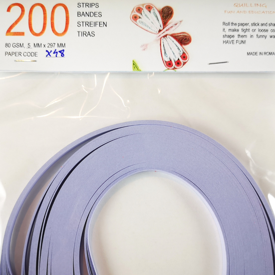Mid Lavander 1 mm/3 mm/5 mm hartie quilling/carton quilling, pentru bijuterii, tablouri, decoratiuni Craciun, X48/X50 - accessorii și unelte - hârtie - alte hârtii - Artynos.ro