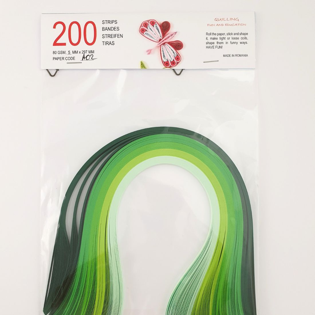 Hartie quilling verde 5 nuante 1 mm/3 mm/5 mm, pentru bijuterii, tablouri, decoratiuni Craciun, A02 - accessorii și unelte - hârtie - alte hârtii - Artynos.ro