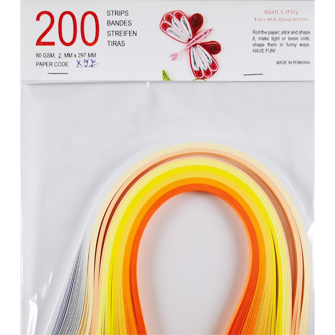 Hartie quilling 8 culori calde 1 mm/3 mm/5 mm, pentru bijuterii, tablouri, decoratiuni Craciun, X97 - accessorii și unelte - hârtie - alte hârtii - Artynos.ro