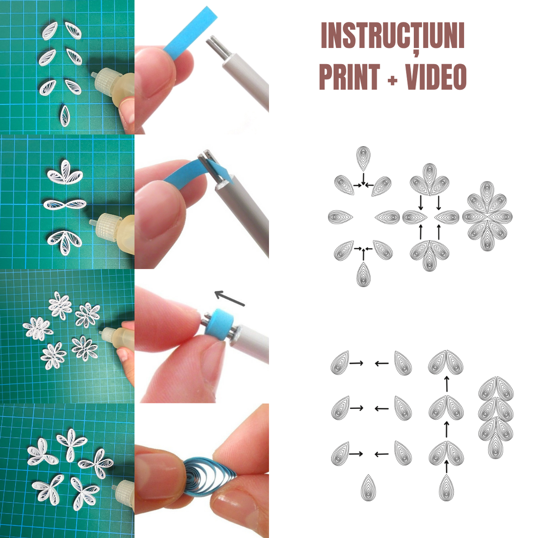 Set creativ de quilling - Magia iernii în hârtie - activitate pentru copii și bunici - accesorii de crăciun - decorațiuni de crăciun de casă - decorațiuni pentru pomul de crăciun - Artynos.ro