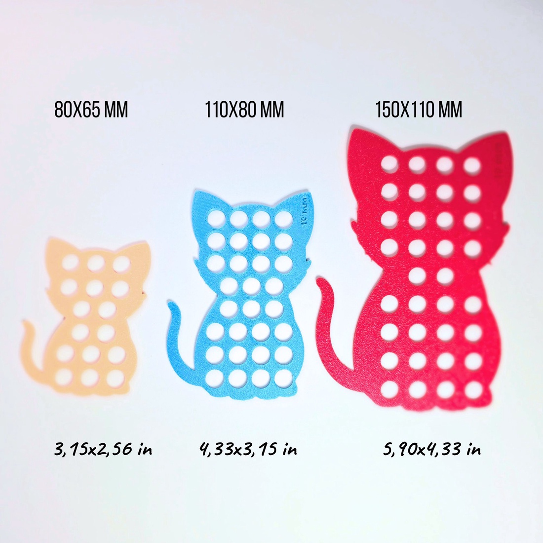 Sablon cu gauri quilling sau desen - forma Pisica - dimensiuni variate - accessorii și unelte - diy (descrieri) - șablon, ghid - Artynos.ro