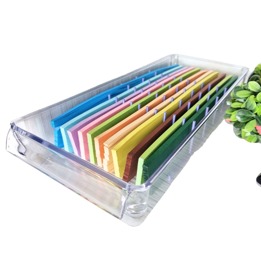 Cutie de depozitare pentru hartie quilling, include stand cu 11 randuri si 120 etichete, 4 cm inaltime - QuillRack - casă & stil de viață - organizare & depozitare - organizator birou - Artynos.ro