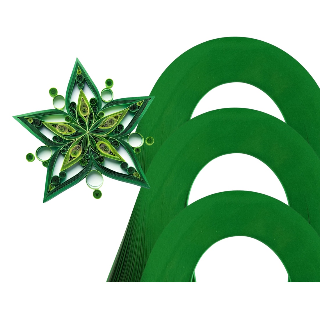 Christmas Green 1 mm/3 mm/5 mm hartie quilling/carton quilling, pentru bijuterii, tablouri, decoratiuni Craciun, C90/C76 - accessorii și unelte - hârtie - alte hârtii - Artynos.ro