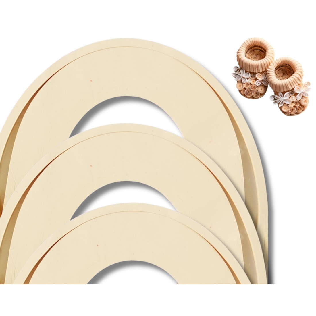 Carton/hartie quilling - Ivory 1 mm/3 mm/5 mm, pentru bijuterii, tablouri, decoratiuni Craciun, X64/X19 - accessorii și unelte - hârtie - alte hârtii - Artynos.ro