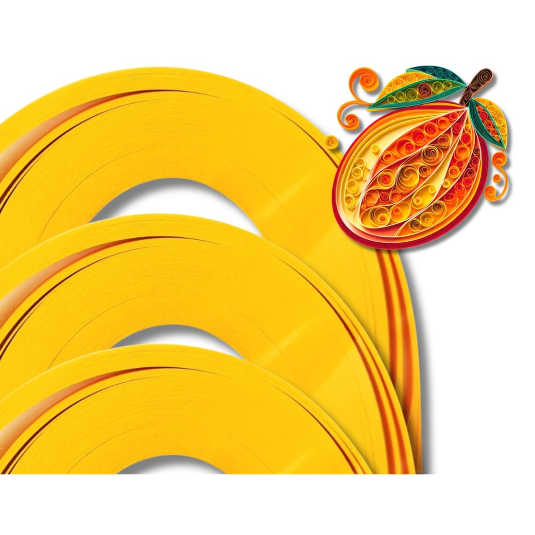 Hartie/carton quilling - Buttercup 1 mm/3 mm/5 mm, pentru bijuterii, tablouri, decoratiuni Craciun, X74/X05 - accessorii și unelte - hârtie - alte hârtii - Artynos.ro