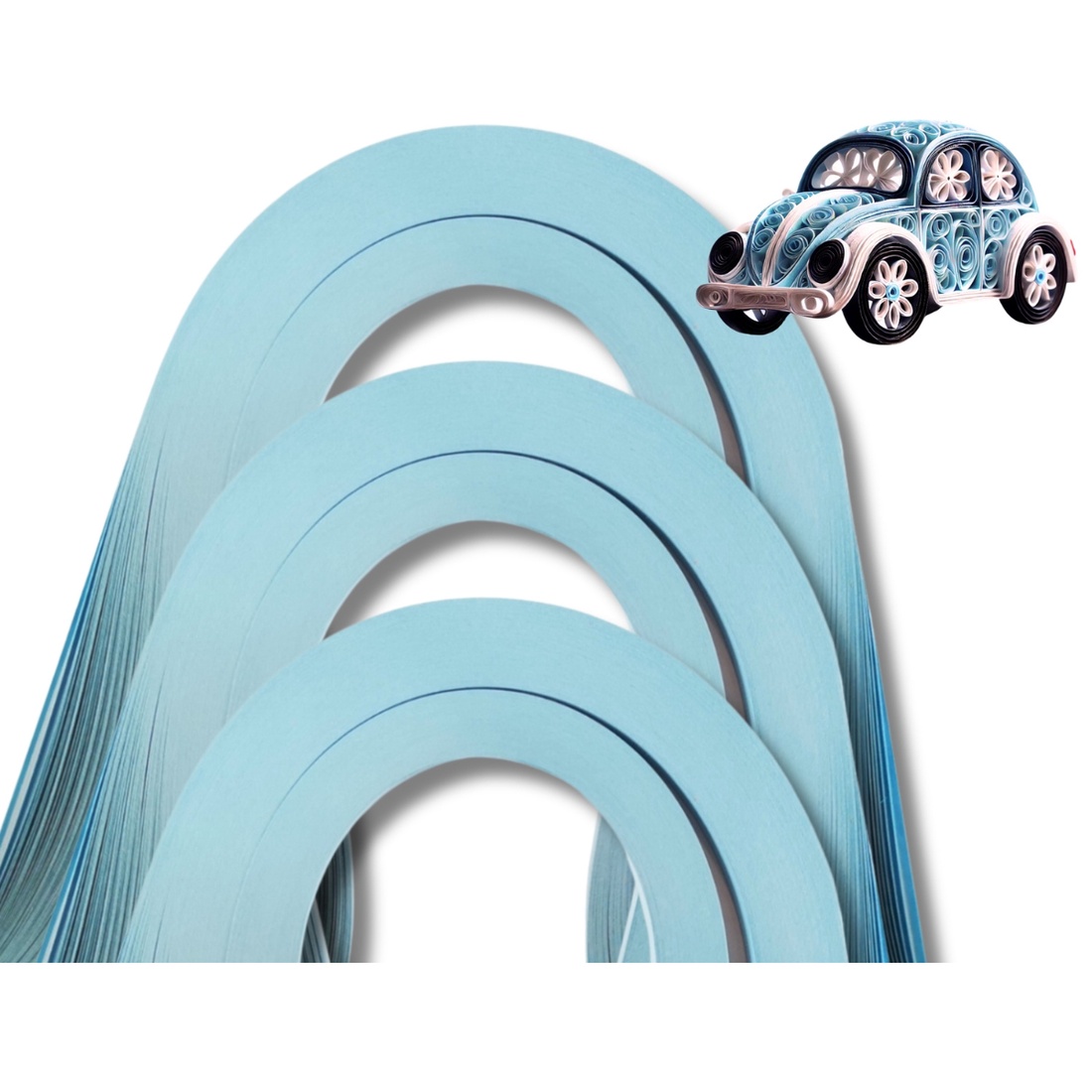 Hartie/carton quilling - Albastru deschis 1 mm/3 mm/5 mm, pentru bijuterii, tablouri, decoratiuni, X22/X68 - accessorii și unelte - hârtie - alte hârtii - Artynos.ro