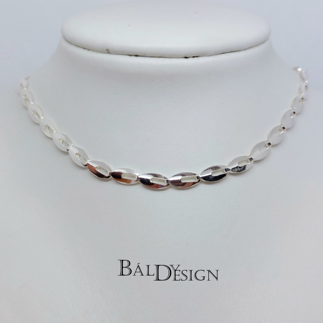 Colier din argint cu model oval - bijuterii - coliere - coliere statement - Artynos.ro