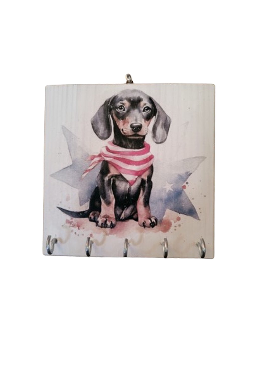 Breloc din lemn cu câine dachshund -  - Artynos.ro