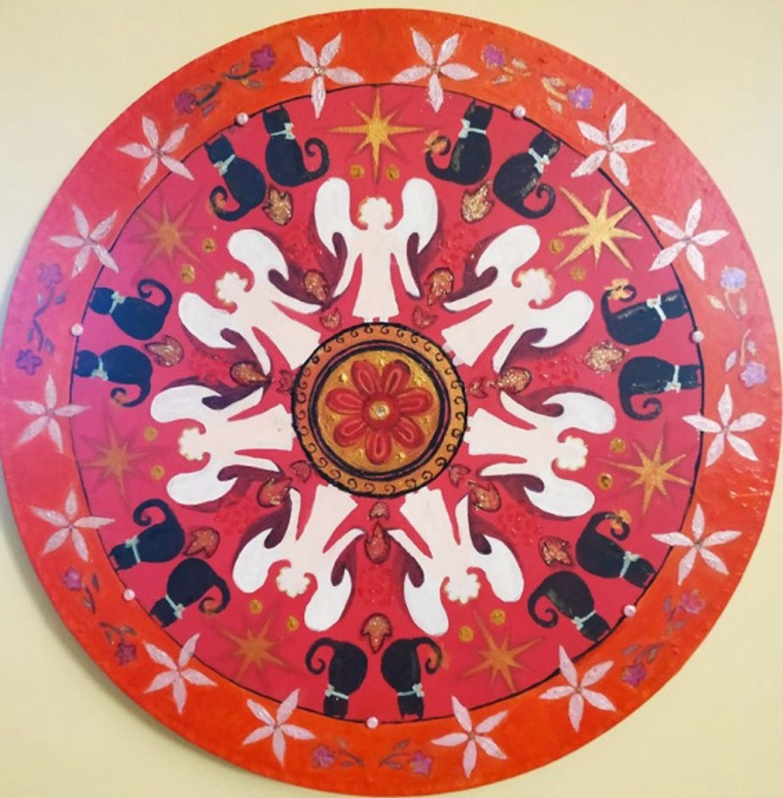 Mandala cu pisici și îngeri -  - Artynos.ro