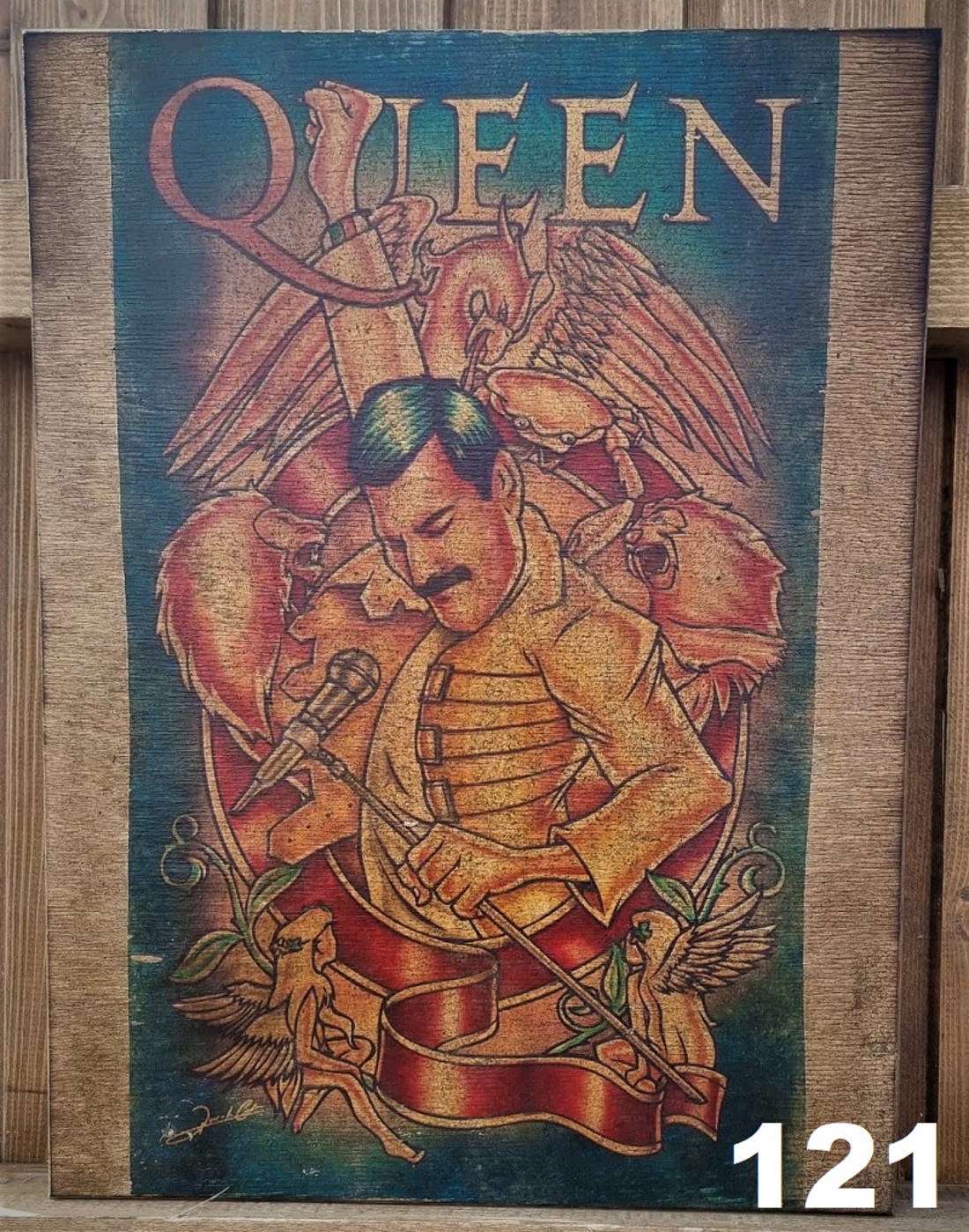 Queen poza din lemn - casă & stil de viață - accesorii pentru decorat casa - picturi murale - artă de perete din lemn - Artynos.ro