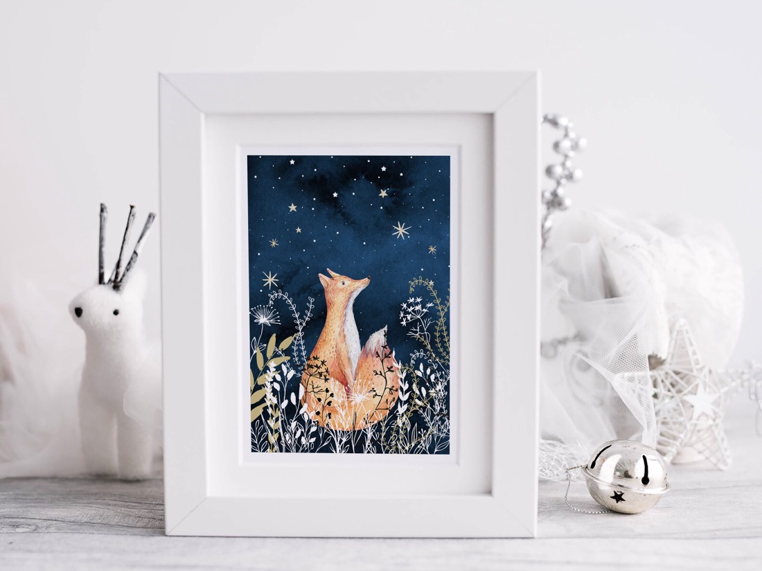 Carte poștală de Crăciun, felicitare, animal de pădure cadou companion -  - Artynos.ro
