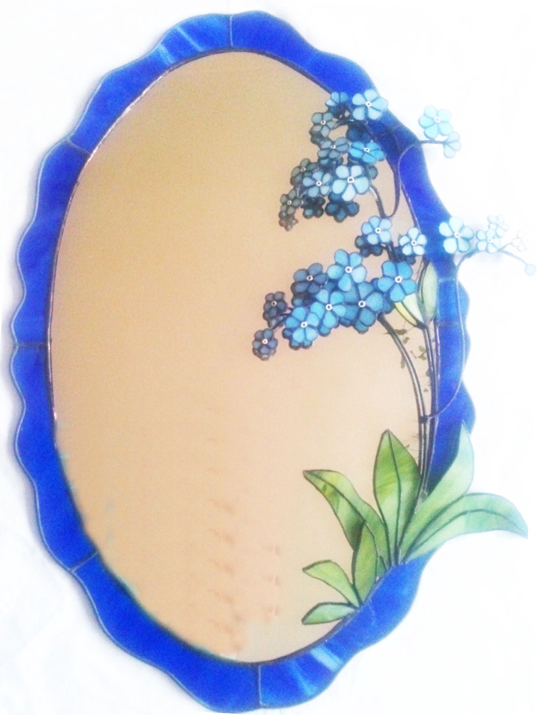 Oglindă albastru Tiffany forget-me-not - - Artynos.ro Oglindă albastru Tiffany forget-me-not - - Artynos.ro