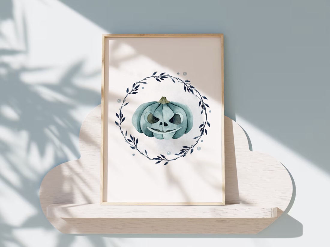 Halloween artă de perete, poster dovleac, imagine de toamnă -  - Artynos.ro