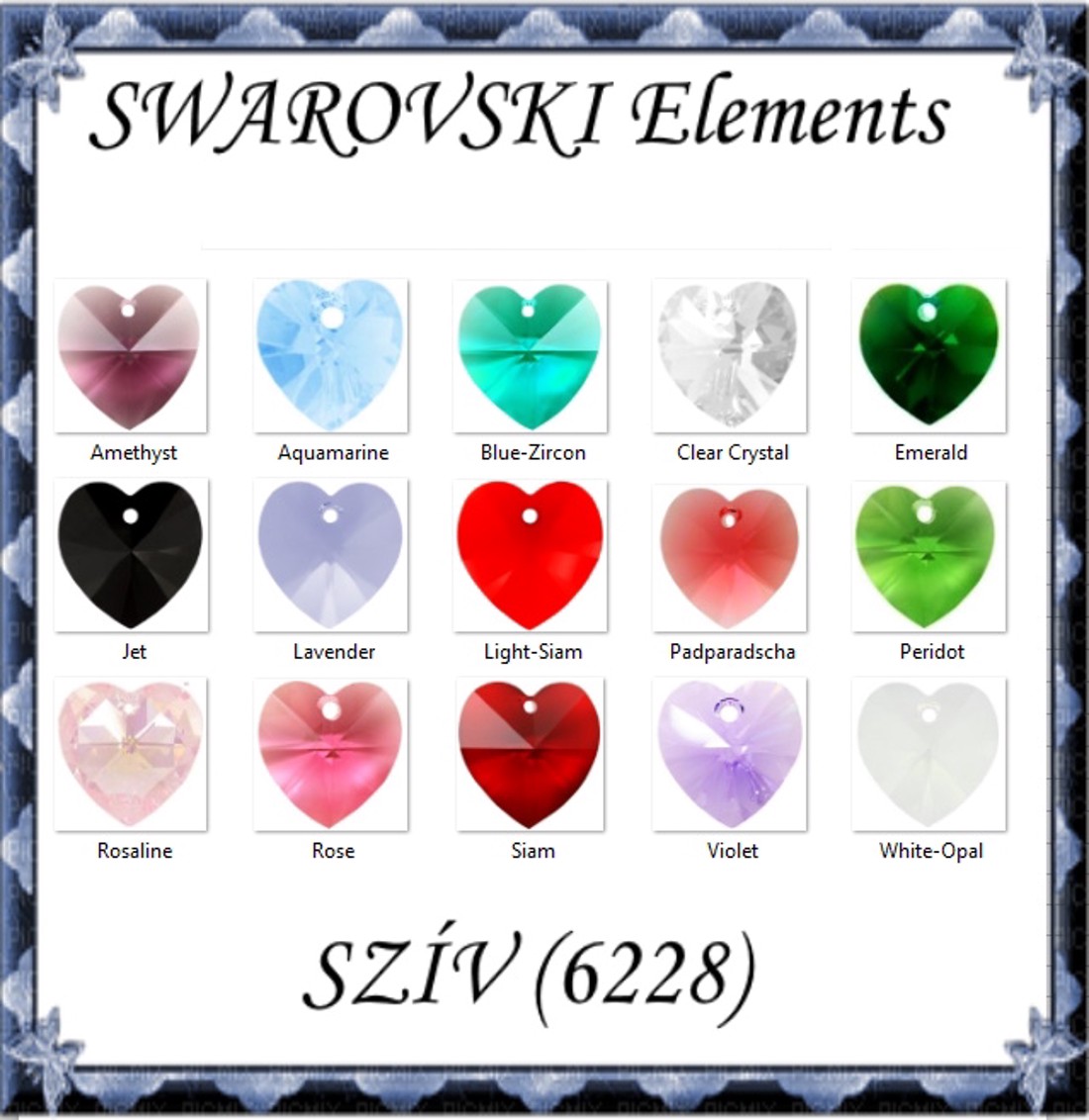 Pandantiv din cristal Swarovski: SWM heart (6228) 18mm în mai multe culori - accessorii și unelte - mărgea, componente de bijuterii - cristale swarovski - Artynos.ro