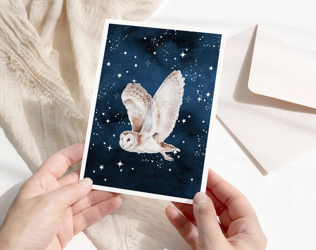 Carte poștală de Crăciun, felicitare, animal de pădure cadou companion -  - Artynos.ro