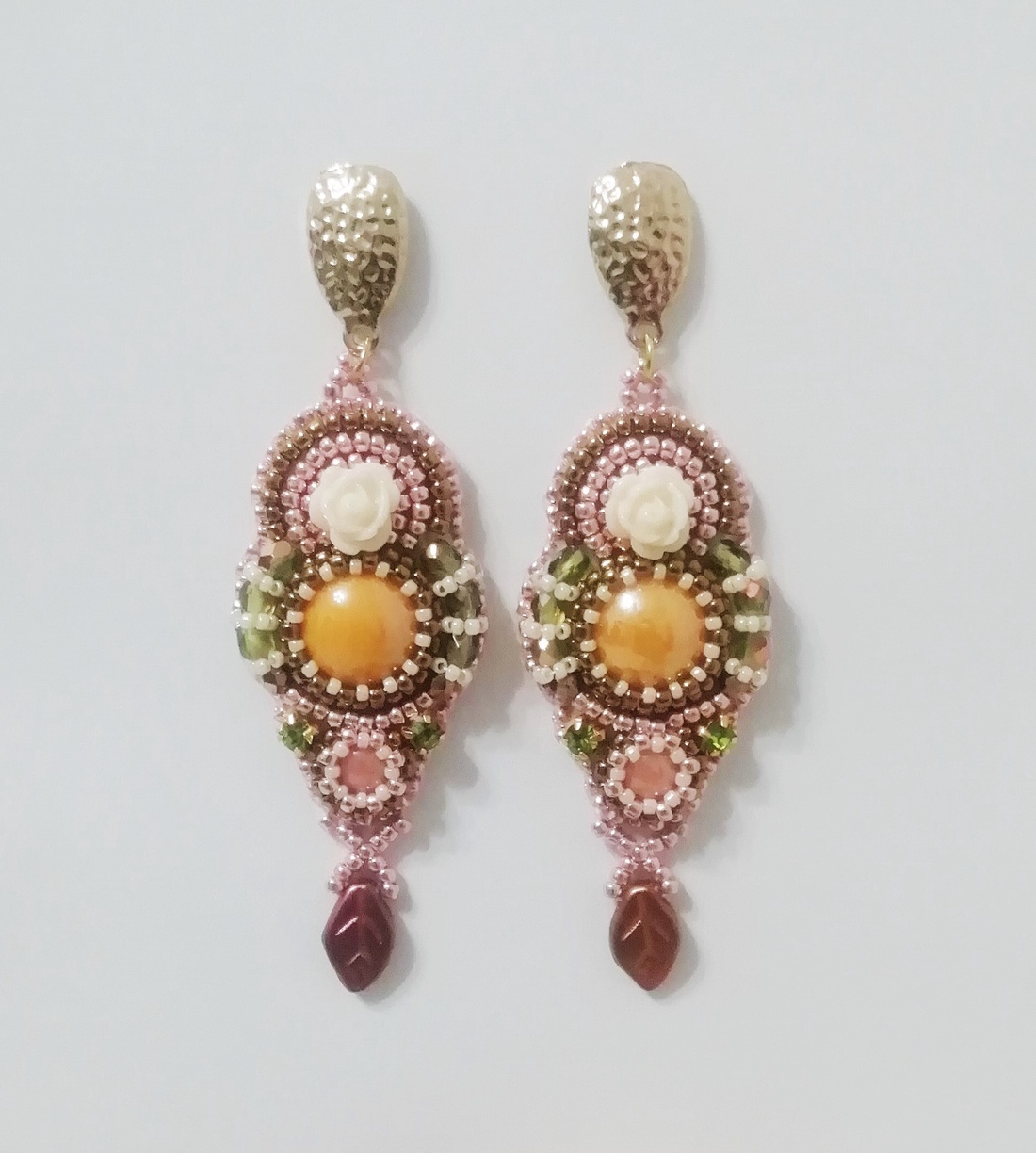 Cercei Pastel - bijuterii - cercei - cercei brodați - Artynos.ro