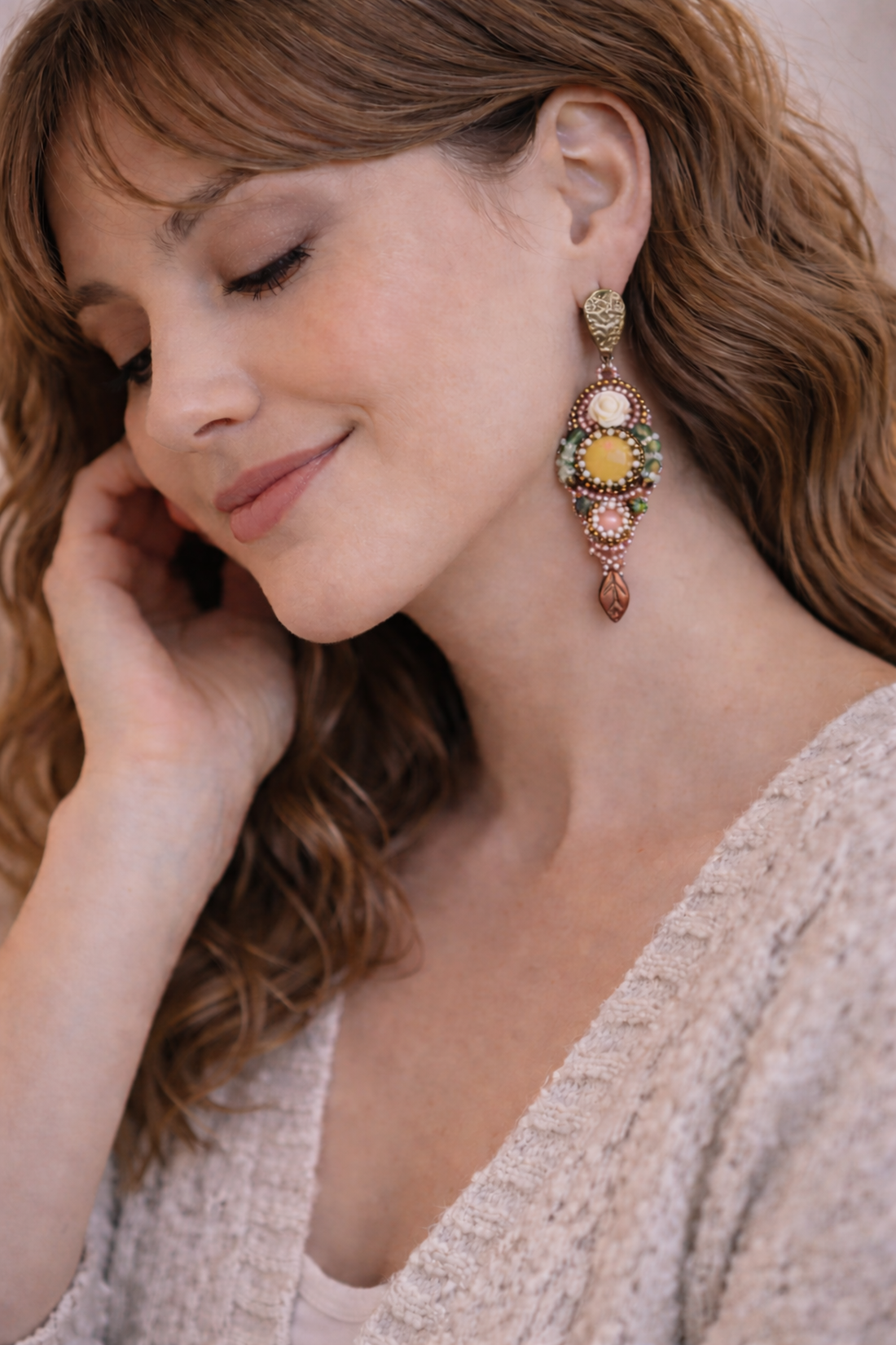 Cercei Pastel - bijuterii - cercei - cercei brodați - Artynos.ro