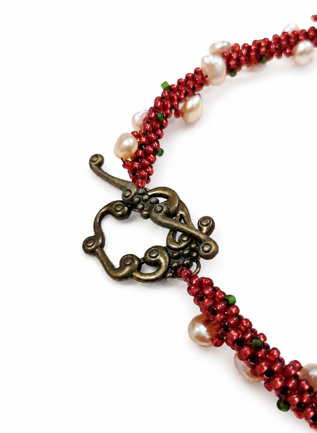 Colier statement handmade cu agate naturale și broderie din mărgele - bijuterii - coliere - coliere din pietre semiprețioase - Artynos.ro
