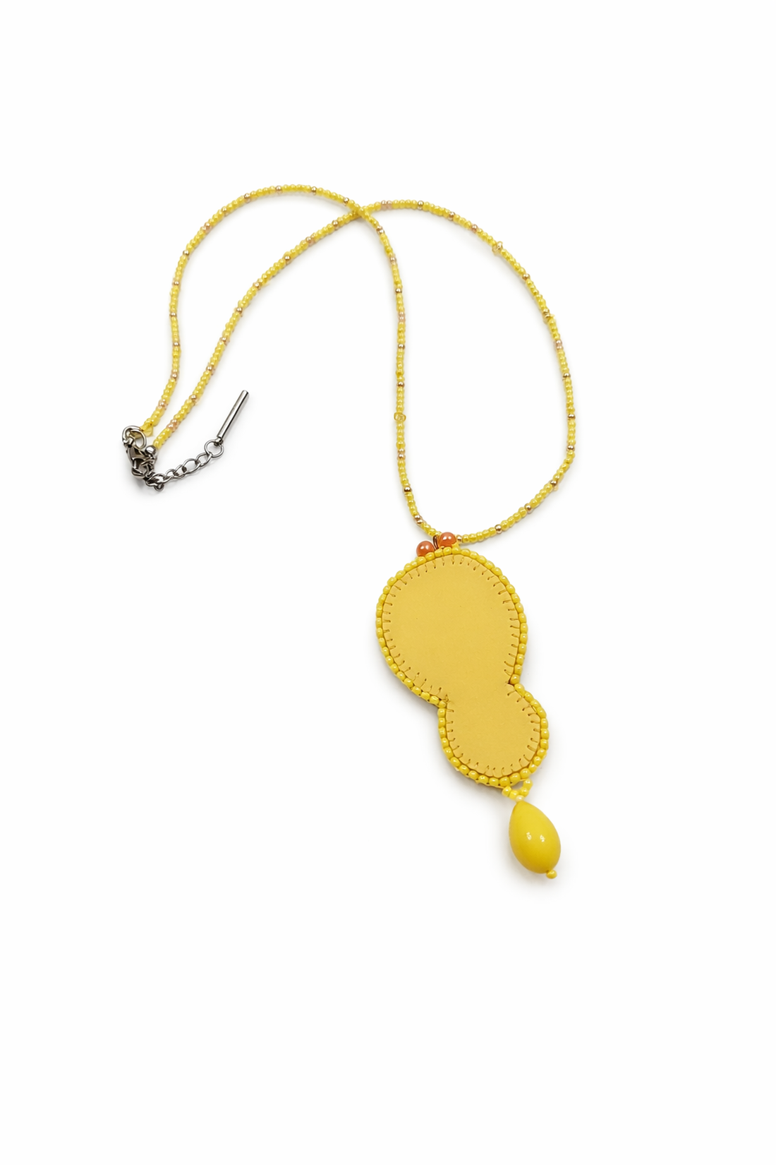 Colier handmade colorat portocaliu galben - bijuterii - coliere - coliere din mărgele - Artynos.ro