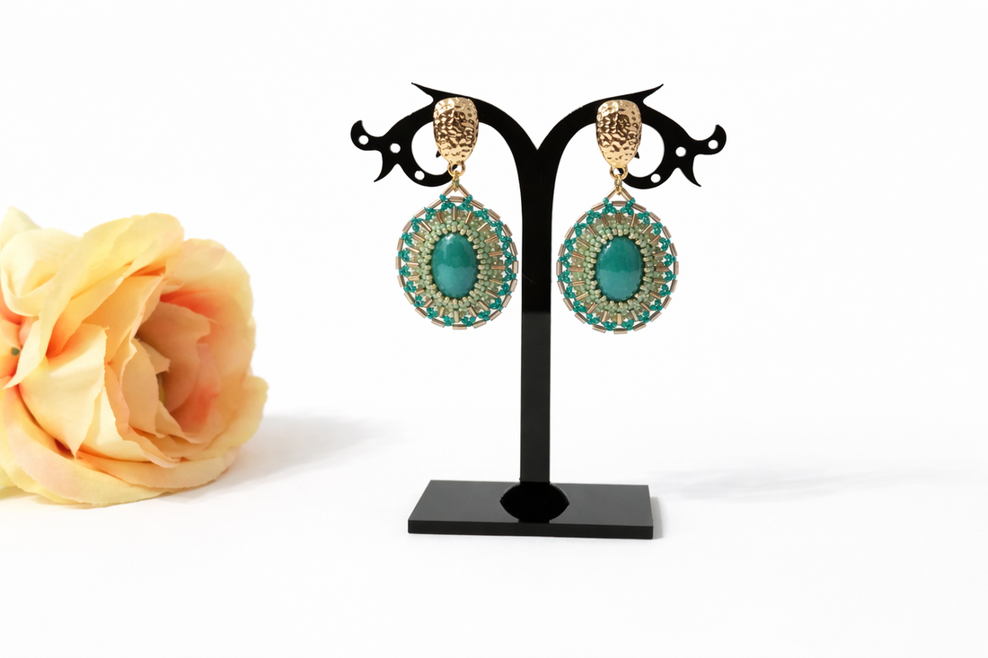 Cercei handmade eleganti - bijuterii - cercei - cercei din mărgele - Artynos.ro