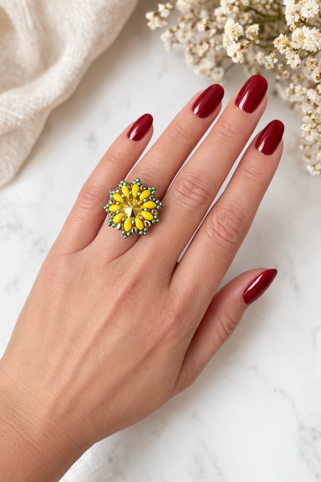 Inel handmade cu cristal Swarovski - bijuterii - inele - inele statement - Artynos.ro