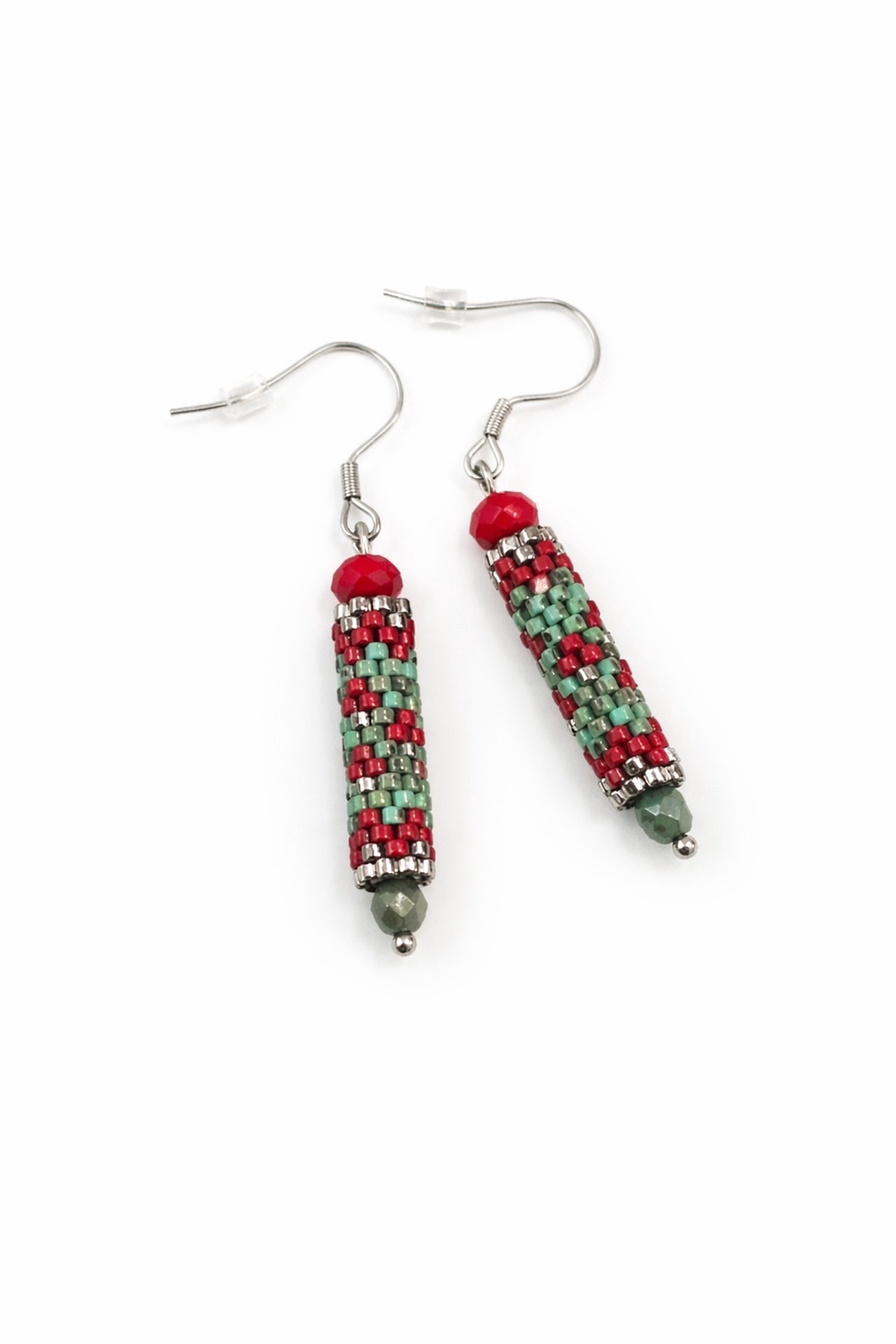 Cercei handmade din margele tesute - bijuterii - cercei - cercei din mărgele - Artynos.ro