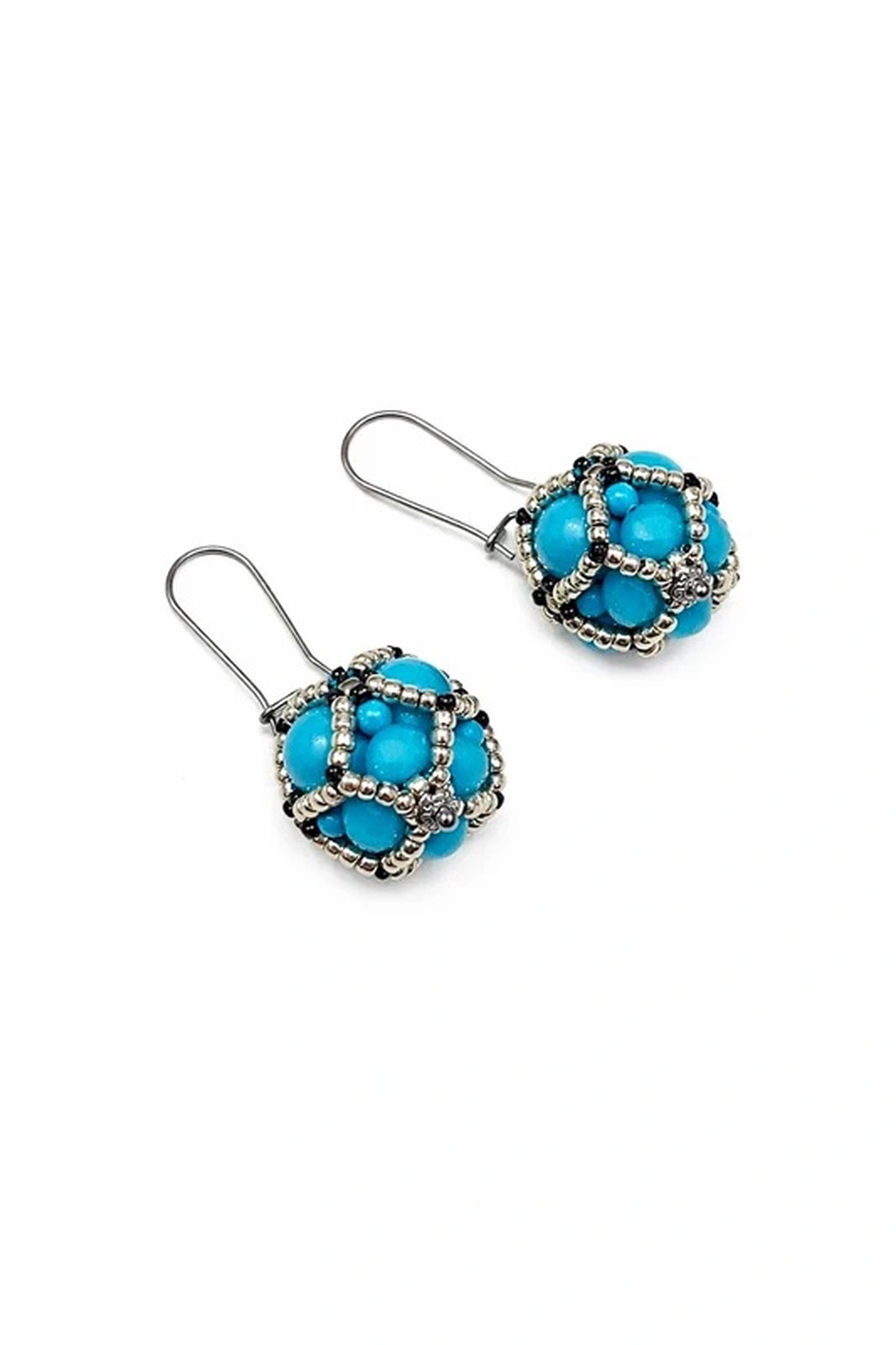 Cercei turcoaz cu perle Swarovski - bijuterii - cercei - cercei din perle - Artynos.ro