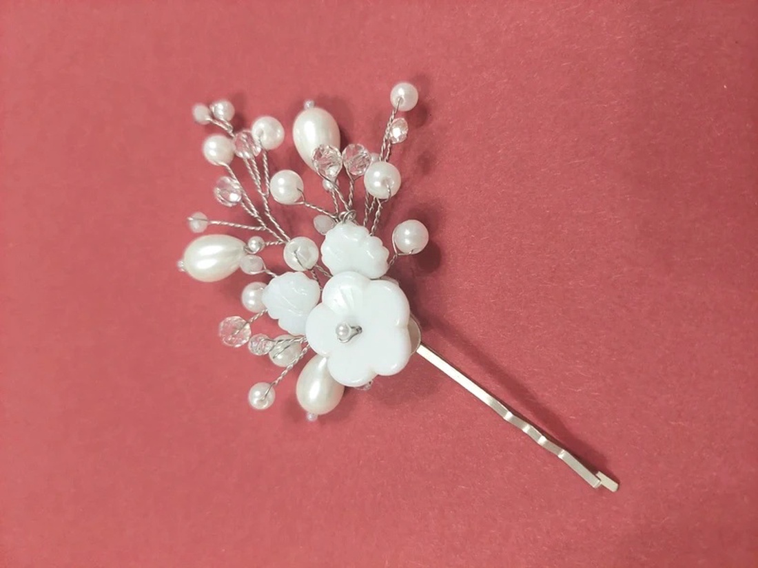 Agrafa de par pentru mirese - accesorii nuntă - ornamente de păr de nuntă - ornamente de păr mireasă - Artynos.ro
