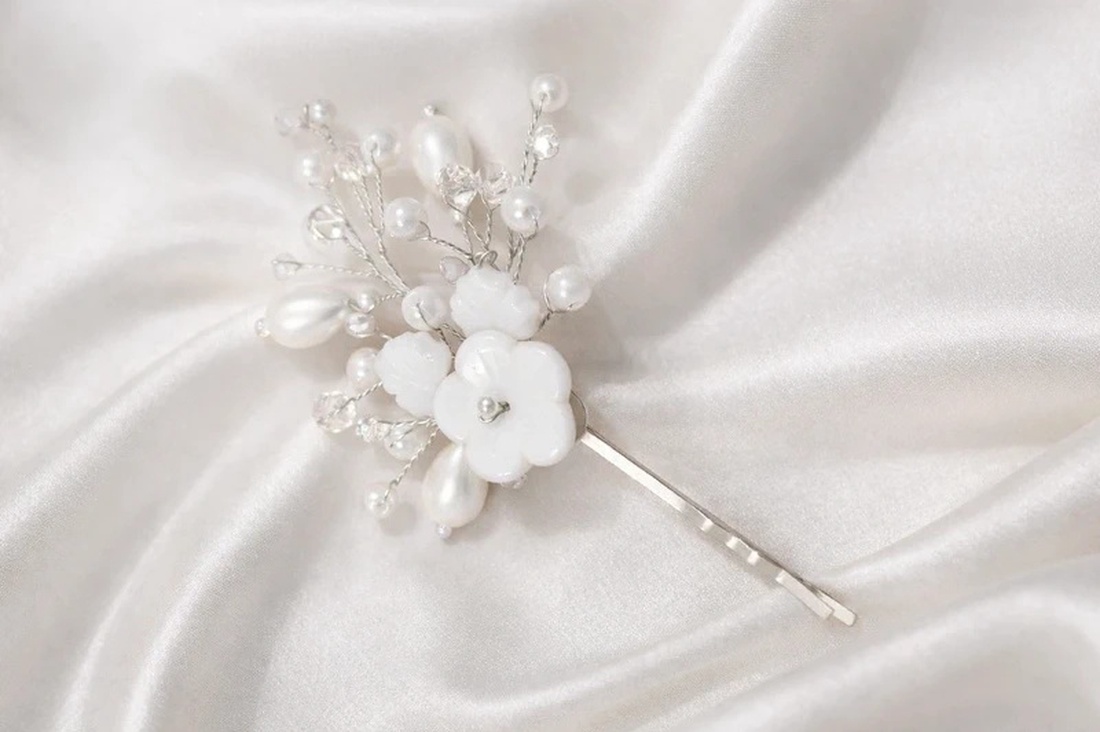 Agrafa de par pentru mirese - accesorii nuntă - ornamente de păr de nuntă - ornamente de păr mireasă - Artynos.ro