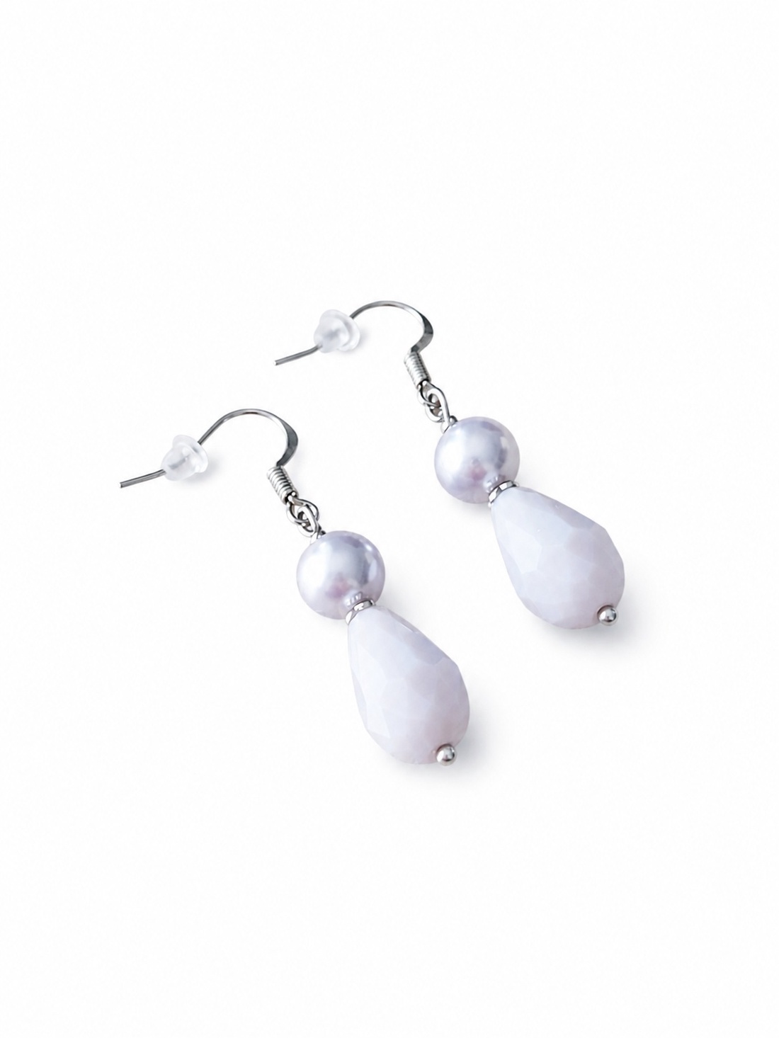 Cercei cu perle Swarovski mov-lavanda - bijuterii - cercei - cercei din mărgele - Artynos.ro