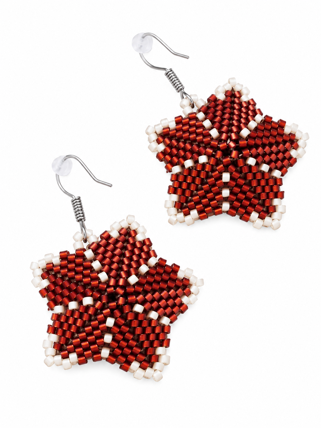 Cercei handmade Flori de catifea - bijuterii - cercei - cercei din mărgele - Artynos.ro