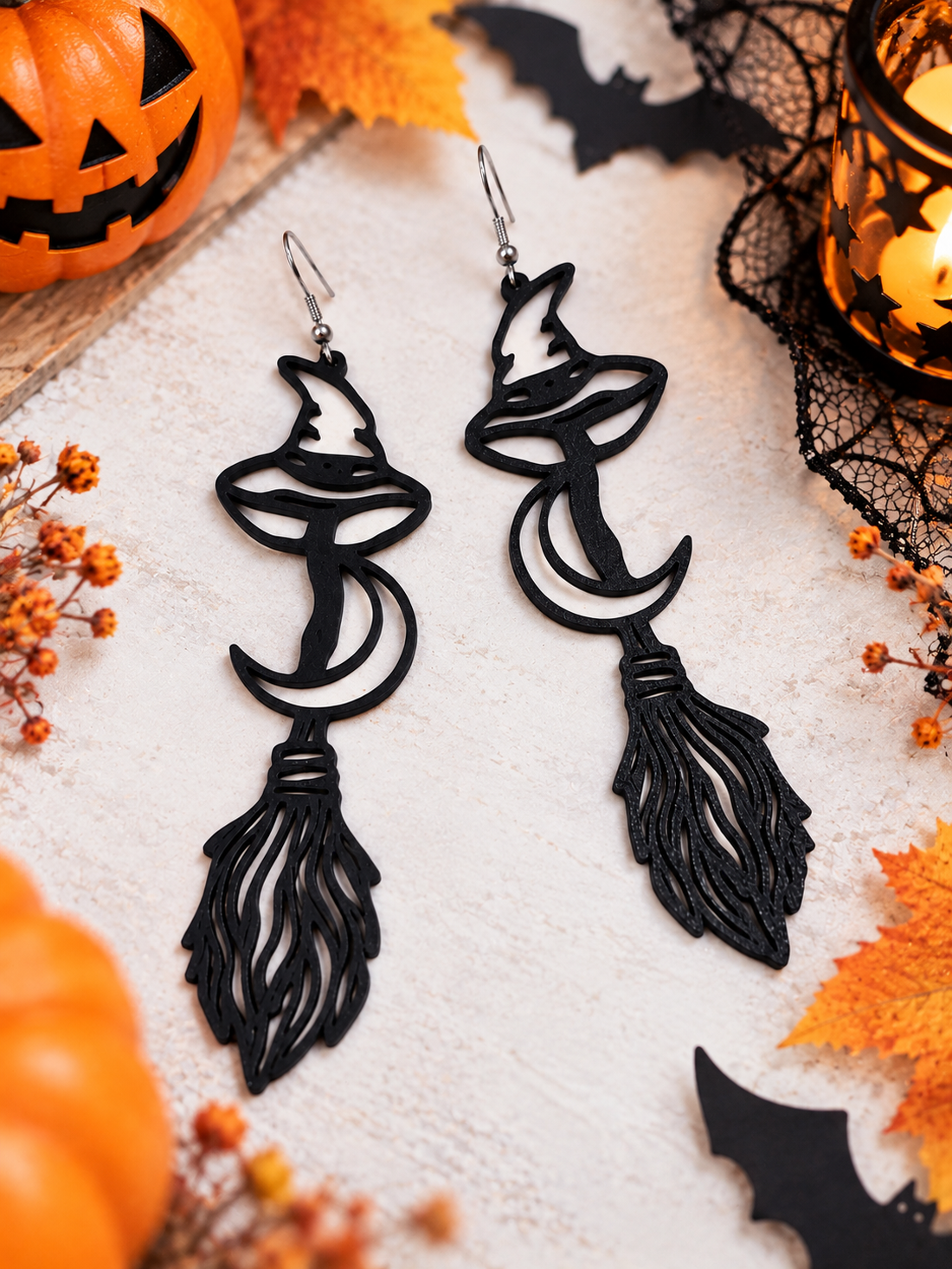 Cercei Mătura vrăjitoarei � ediție Halloween - casă & stil de viață - decorațiuni de casă - halloween - tot ce ai nevoie de o petrecere! - bijuterii de halloween - Artynos.ro