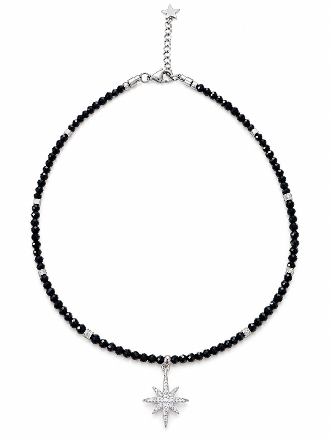 Colier/choker din spinel fațetat și pandantiv cu zirconii - bijuterii - coliere - coliere din pietre semiprețioase - Artynos.ro
