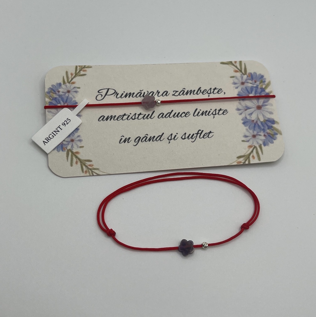 Bratara Martisor  Ametist si Argint - bijuterii - mărțișor - Artynos.ro