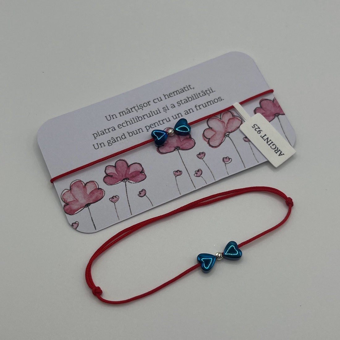 Bratara Martisor Hematit si Argint - bijuterii - mărțișor - Artynos.ro