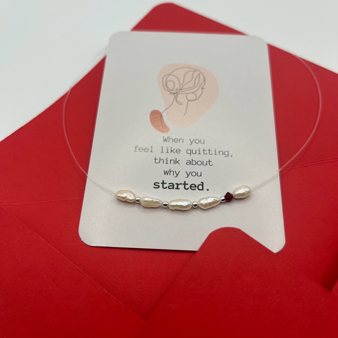 Colier Gabrieli cu perle de cultura si argint - Pearl Color Drop Ruby - bijuterii - coliere - coliere din argint - Artynos.ro