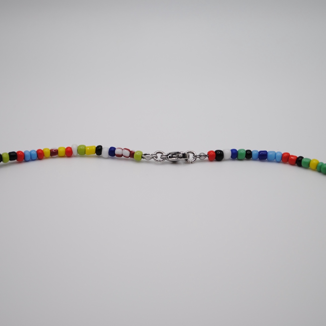 Colier Gabrieli Color Me-handmade, margele de nisip multicolore si otel inoxidabil - bijuterii - coliere - coliere din mărgele - Artynos.ro