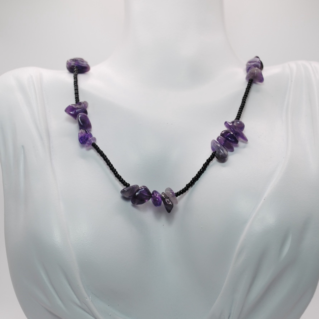 Colier Gabrieli- Ametist Natural - bijuterii - coliere - coliere din pietre semiprețioase - Artynos.ro