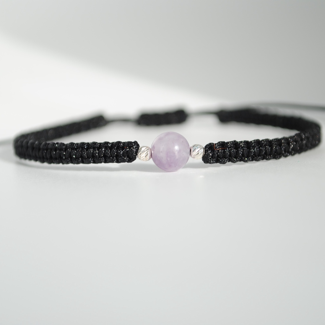 Brățară Lepidolit Natural 6 mm � Zodia Balanță Calm si Echilibru Emoțional, Handmade, Argint 925 - bijuterii - brățări - brățări din pietre semiprețioase - Artynos.ro