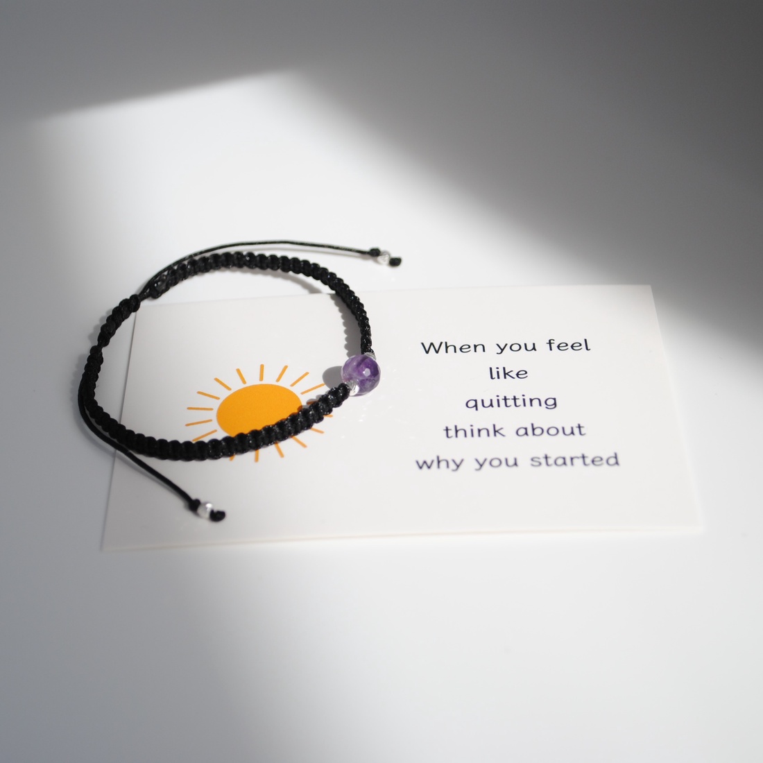 Brățară cu Ametist Natural � Zodia Vărsător � Șnur Reglabil si Argint 925 � Gabrieli - bijuterii - brățări - brățări din pietre semiprețioase - Artynos.ro