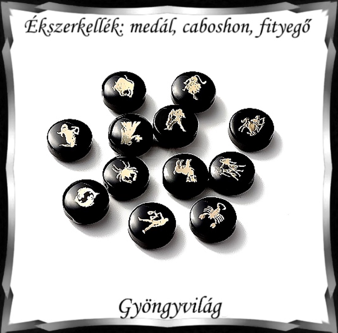Accesorii pentru bijuterii: pandantiv, caboshon, dangle BMCF-2-43 1 buc/pachet 12 tipuri de horoscop -  - Artynos.ro