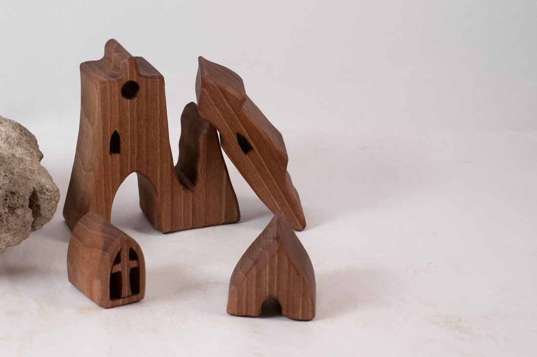  Biserică din lemn, castel, constructor din lemn, puzzle - jucării și echipamente pentru copii - puzzle, jocuri puzzle - puzzle din lemn - Artynos.ro