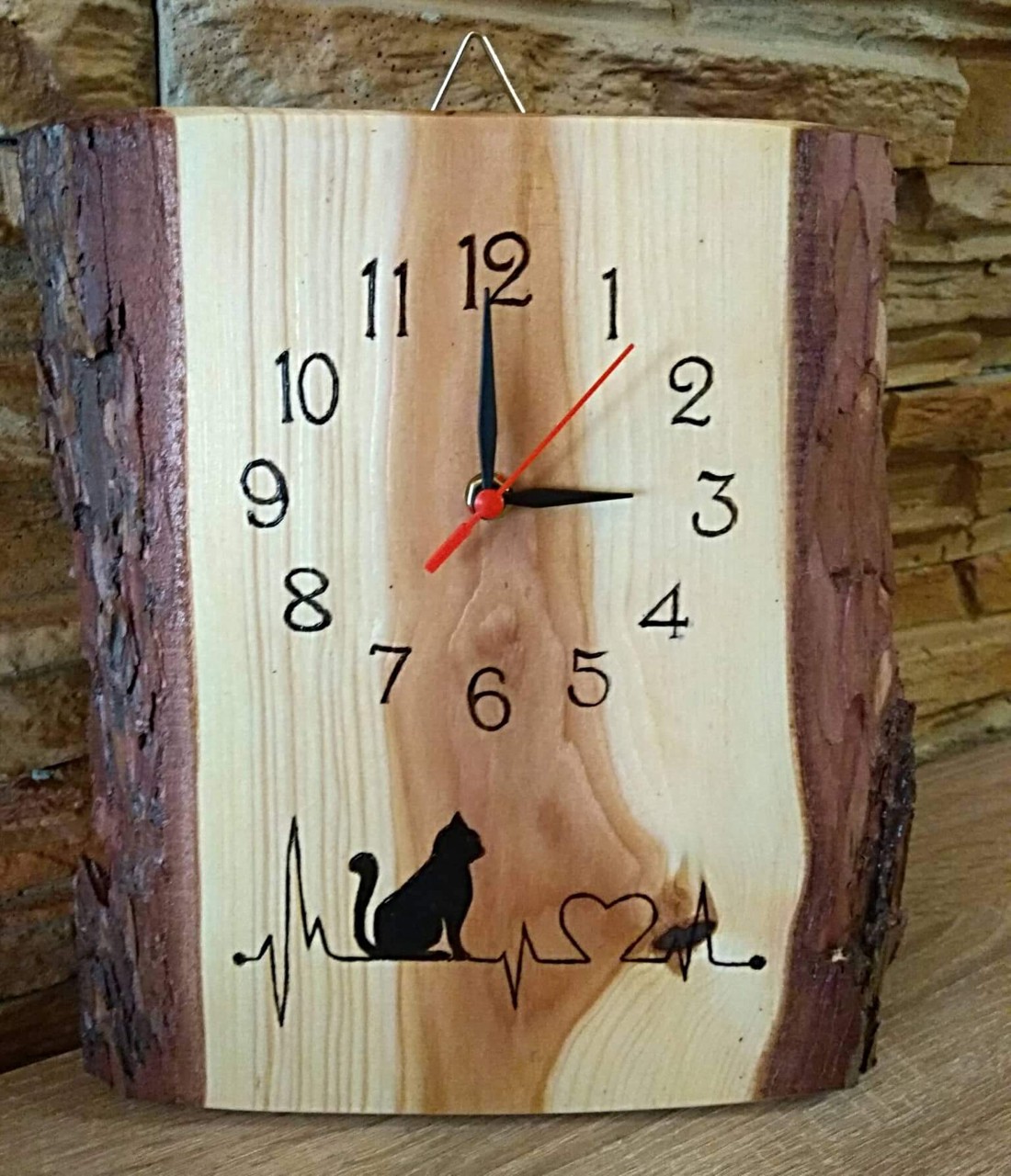 Craft ceas de perete cu pisoi pe larice -  - Artynos.ro